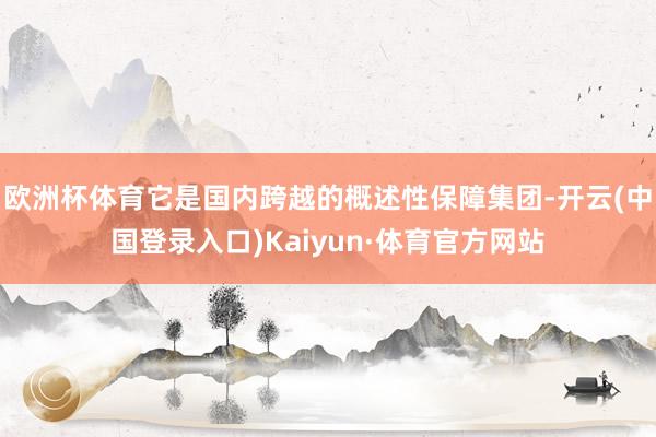 欧洲杯体育它是国内跨越的概述性保障集团-开云(中国登录入口)Kaiyun·体育官方网站