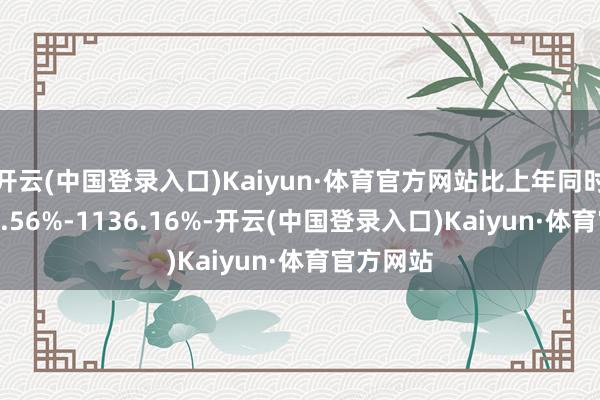 开云(中国登录入口)Kaiyun·体育官方网站比上年同时增长865.56%-1136.16%-开云(中国登录入口)Kaiyun·体育官方网站