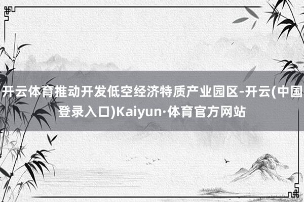 开云体育推动开发低空经济特质产业园区-开云(中国登录入口)Kaiyun·体育官方网站