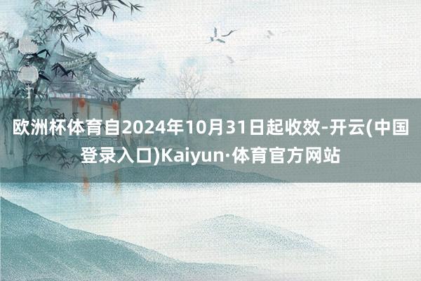 欧洲杯体育自2024年10月31日起收效-开云(中国登录入口)Kaiyun·体育官方网站