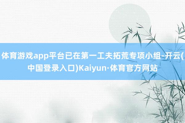 体育游戏app平台已在第一工夫拓荒专项小组-开云(中国登录入口)Kaiyun·体育官方网站