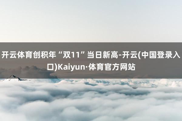 开云体育创积年“双11”当日新高-开云(中国登录入口)Kaiyun·体育官方网站