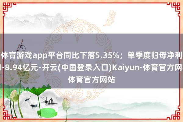 体育游戏app平台同比下落5.35%；单季度归母净利润-8.94亿元-开云(中国登录入口)Kaiyun·体育官方网站