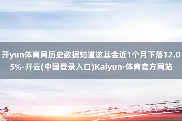 开yun体育网历史数据知道该基金近1个月下落12.05%-开云(中国登录入口)Kaiyun·体育官方网站