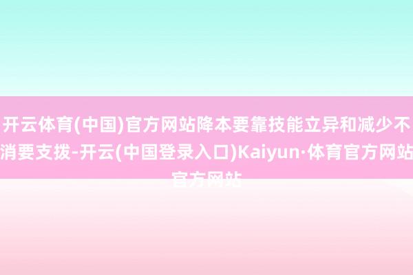 开云体育(中国)官方网站降本要靠技能立异和减少不消要支拨-开云(中国登录入口)Kaiyun·体育官方网站